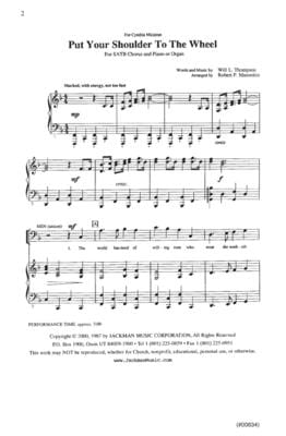 Put Your Shoulder To The Wheel Satb | Sheet Music | Jackman Music