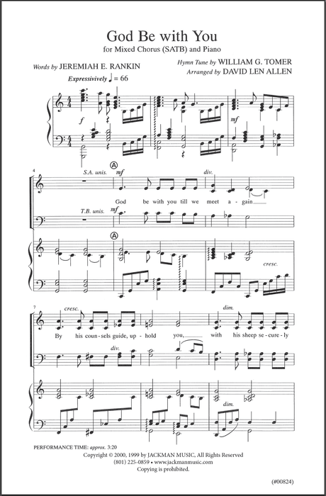 God Be With You Satb | Sheet Music | Jackman Music