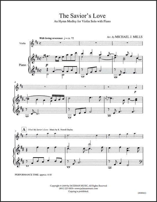 The Savior's Love - Violin Solo
