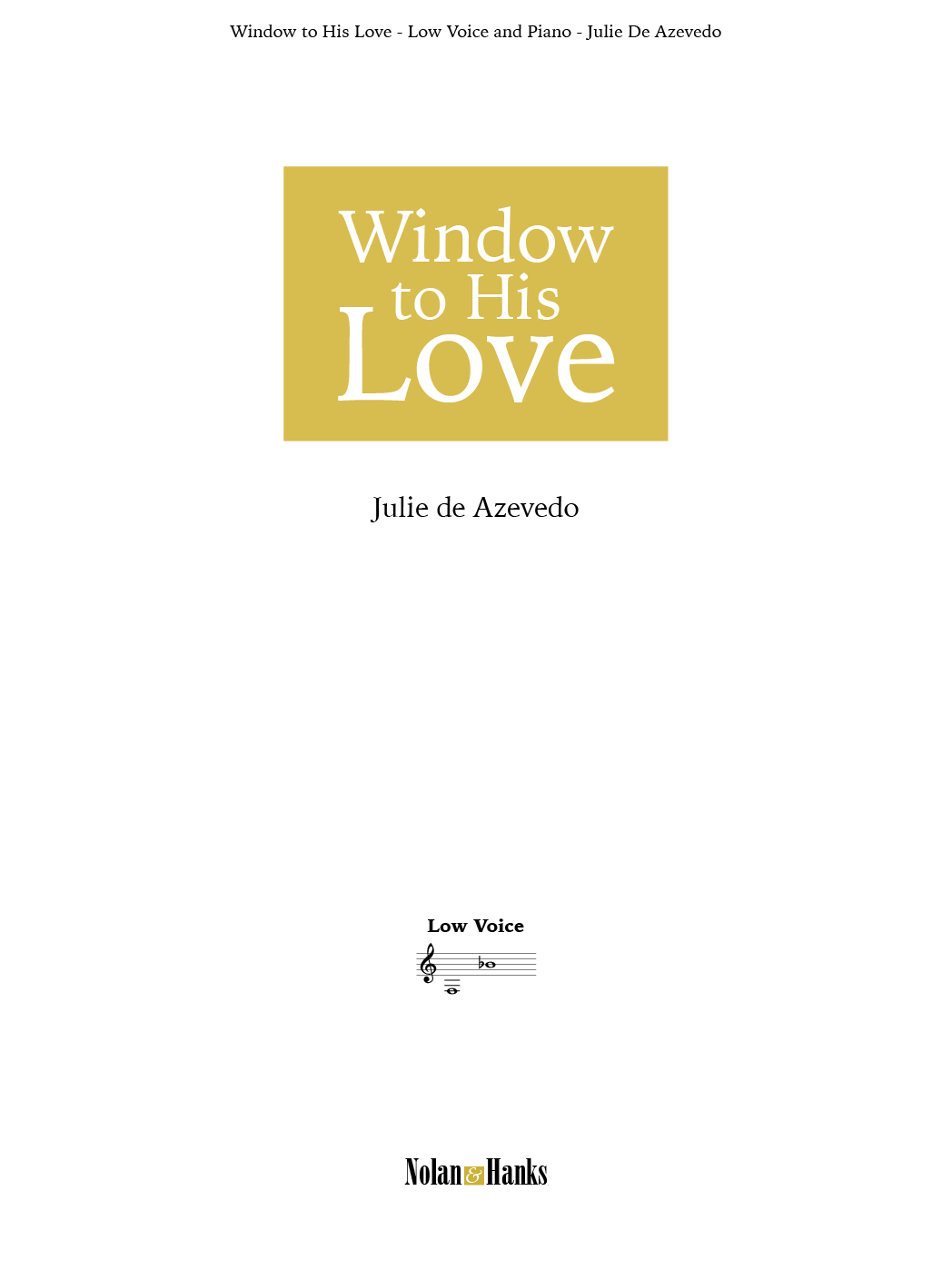 LOVE & YOUTH SCREEN MUSIC レコード Window to His Love - Vocal Solo — Jackman Music