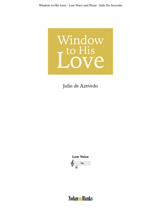 Window to His Love - Vocal Solo | Julie de Azevedo | Jackman Music Sheet Music