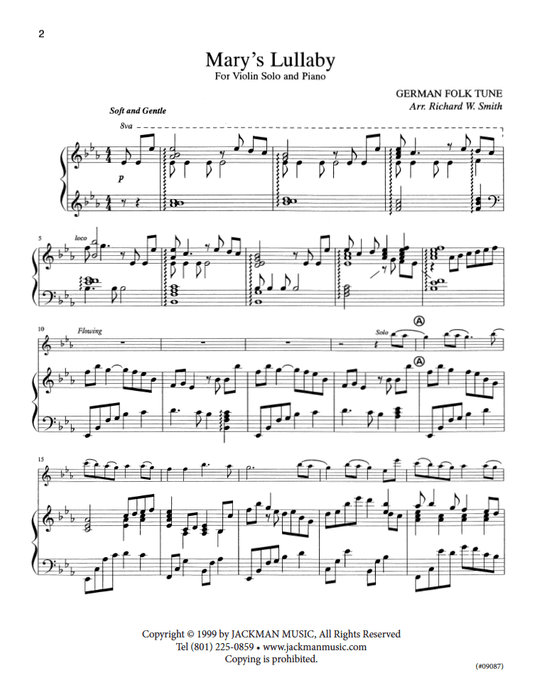 Mary's Lullaby - Violin | Sheet Music | Jackman Music