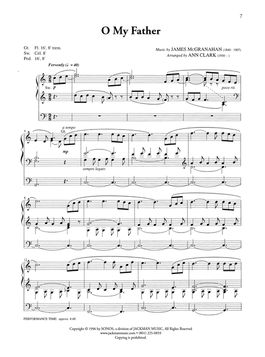 Sunday Morning - Vol. 1 - Seven Easy Preludes for Organ | Sheet Music | Jackman Music