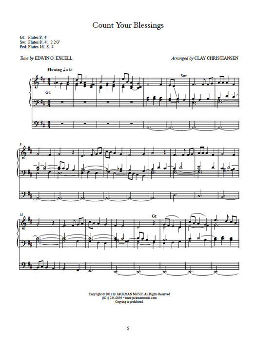 9 Sacred Hymn Settings for Organ | Sheet Music | Jackman Music