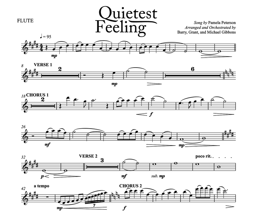 Quietest Feeling Flute Two Violins Instrumental Parts
