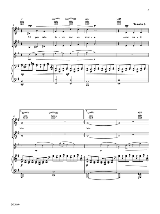 Come unto Him - Vocal Solo or Duet with C Instrument | Sheet Music | Jackman Music