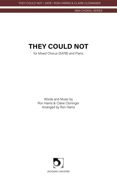 They Could Not - SATB | Sheet Music | Jackman Music