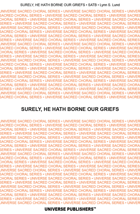 Surely He Hath Borne Our Griefs - SATB COVER | Sheet Music | Jackman Music