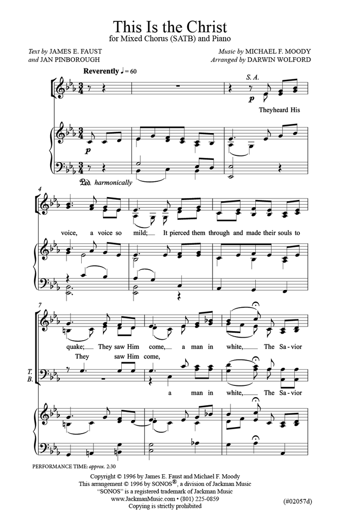 This Is the Christ - SATB - Temple Dedication Edition — Jackman Music