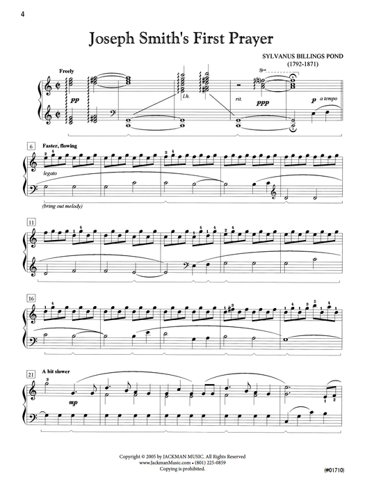 Piano Festival - Book 1 Joseph Smith's First Prayer | Sheet Music | Jackman Music