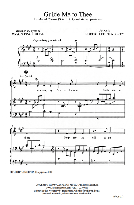 Guide Me to Thee - SATBB Page 2 | Sheet Music | Jackman Music