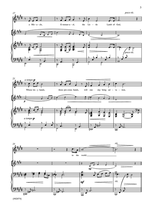 The Night the Savior Was Born - Medium Voice, Violin, and Cello pg. 3 | Sheet Music | Jackman Music