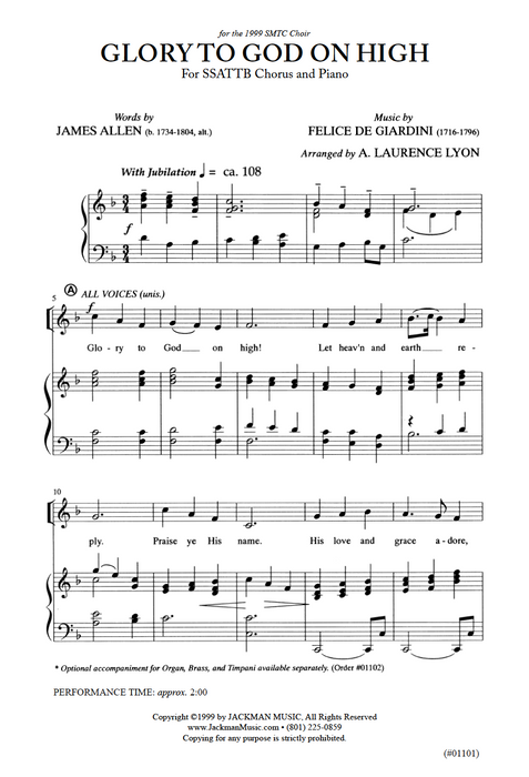 Glory to God on High - SSATTB pg. 2 | Sheet Music | Jackman Music