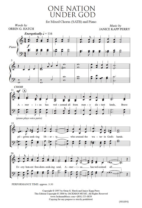 One Nation Under God - SATB pg. 2 | Sheet Music | Jackman Music