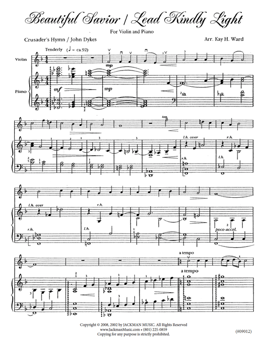 Beautiful Savior/Lead Kindly Light - Violin Solo pg. 2 | Sheet Music | Jackman Music