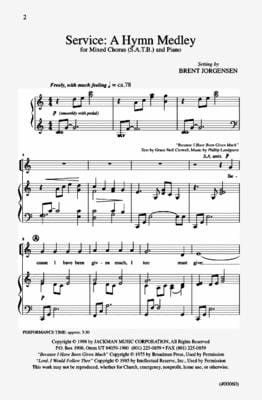 Service A Hymn Medley Satb | Sheet Music | Jackman Music