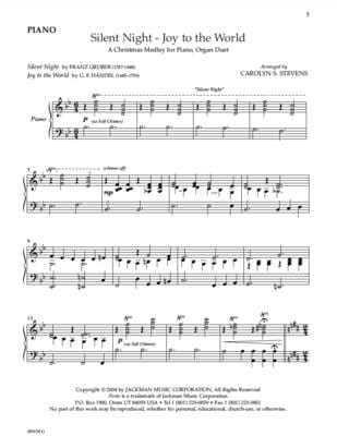 Silent Night Joy To The World Piano Organ Duet | Sheet Music | Jackman Music