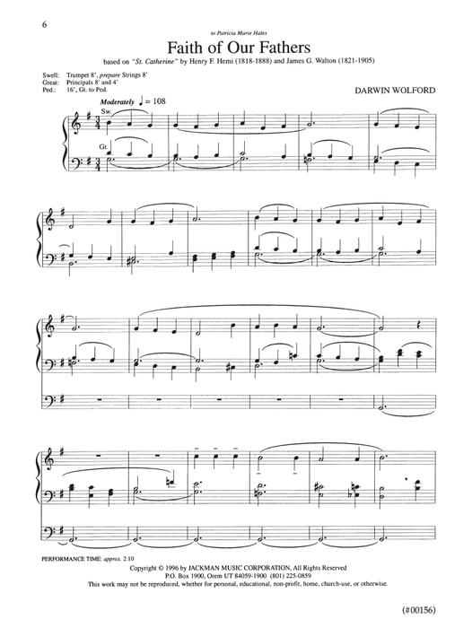 The Ward Organist Vol 1 | Sheet Music | Jackman Music