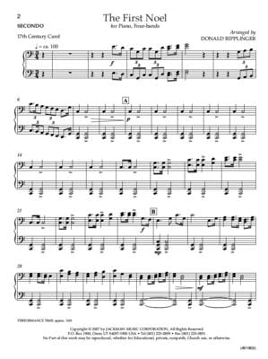 The First Noel Piano Duet | Sheet Music | Jackman Music