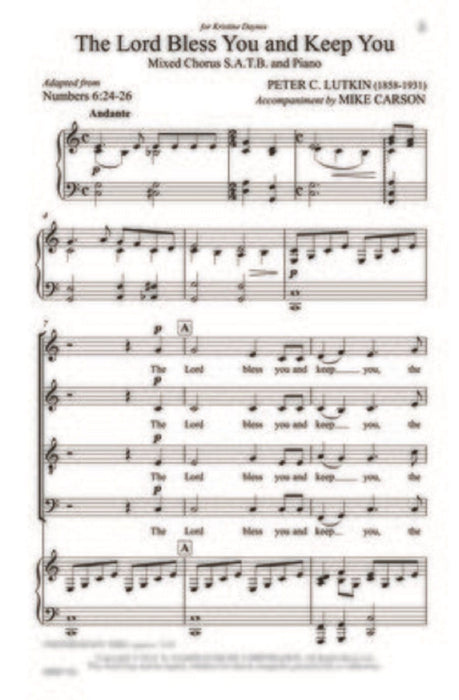 The Lord Bless You And Keep You Satb | Sheet Music | Jackman Music