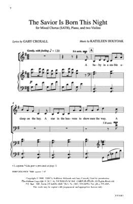 The Savior Is Born This Night Satb W Piano And Two Violins | Sheet Music | Jackman Music
