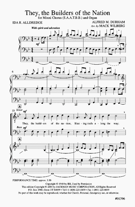 They The Builders Of The Nation Saatbb | Sheet Music | Jackman Music