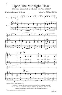 Upon The Midnight Clear Satb With Flute Part | Sheet Music | Jackman Music