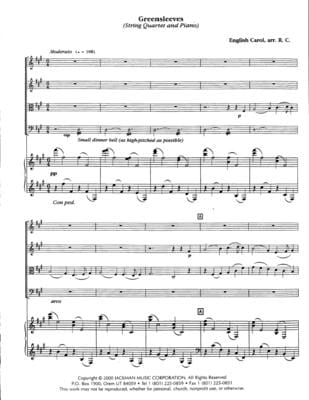 What Child Is This Greensleeves String Quartet | Sheet Music | Jackman Music