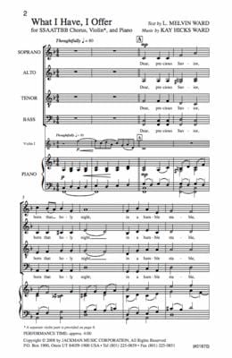 What I Have I Offer Ssaattbb | Sheet Music | Jackman Music