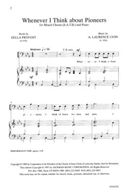 Whenever I Think About Pioneers Satb | Sheet Music | Jackman Music