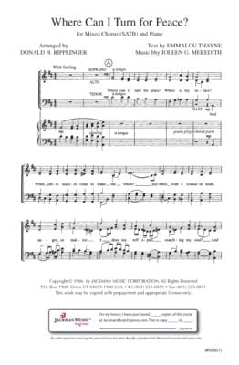 Where Can I Turn For Peace Satb Ripplinger | Sheet Music | Jackman Music