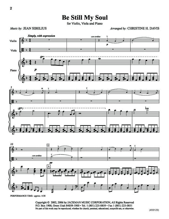 Be Still My Soul Violin Viola Duet | Sheet Music | Jackman Music