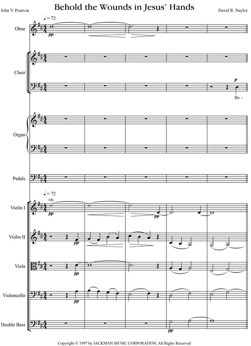 Behold The Wounds In Jesus Hands Orchestration | Sheet Music | Jackman Music