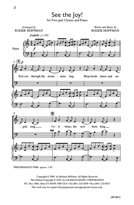 See The Joy Two Part | Sheet Music | Jackman Music